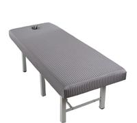 Custodia Lettino Massaggio Portatile Lenzuolo con angoli for lettino da massaggio bianco, copriletto elastico copertura totale, cosmetico SPA foro for il viso(Grey,185x70)