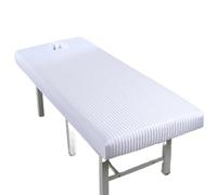 Custodia Lettino Massaggio Portatile Lenzuolo con angoli for lettino da massaggio bianco, copriletto elastico con copertura totale, copriletto cosmetico SPA con foro for il viso(White,190x80)