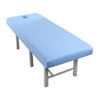 Custodia Lettino Massaggio Portatile Lenzuolo con angoli for lettino da massaggio bianco, copriletto elastico copertura totale, cosmetico SPA foro for il viso(BULE,180x60)