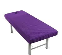 Custodia Lettino Massaggio Portatile Lenzuolo con angoli for lettino da massaggio bianco, copriletto elastico con copertura totale, copriletto cosmetico SPA con foro for il viso(Purple,190x80)