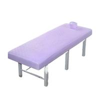 Custodia Lettino Massaggio Portatile Lenzuolo con angoli trapuntato for salone di bellezza e addensato, copriletto spa for massaggi delicato sulla pelle, foro for il respiro(VIOLET,180x60)