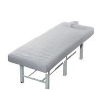 Custodia Lettino Massaggio Portatile Lenzuolo con angoli trapuntato for salone di bellezza e addensato, copriletto spa for massaggi delicato sulla pelle, foro for il respiro(Light Grey,185x70)