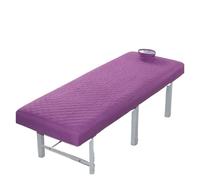 Custodia Lettino Massaggio Portatile Lenzuolo con angoli trapuntato for salone di bellezza trapuntato e addensato, copriletto spa for massaggi delicato sulla pelle, con foro for il respiro(PURPLE,190x