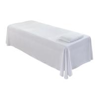 Custodia Lettino Massaggio Portatile Lenzuolo for lettino da massaggio for salone di bellezza, coprilettino, SPA, completo con foro(WHITE,170x280cm bedskirt)