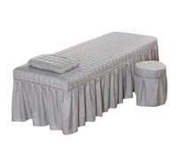 Custodia Lettino Massaggio Portatile Lenzuolo for salone di bellezza, materasso trapuntato spesso, gonna for letto con foro for il viso(Color 3,190cm x 70cm)