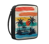 Custodia Libro Albero Del Sole Arancione Copertura Bibbia con Manico Cerniera Tela in Poliestere per Uomo Donna Porta Libro Grandi Capacità Custodia per Libri 27.5x22.5x5.5 cm