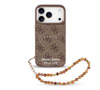 Custodia Limitata Per iPhone 17 Pro Guess In Ecopelle Marrone Con Catena MagSafe