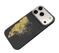 Custodia Magnetica In Fibra Di Carbonio For IPhone 17/17 Air/17 Pro/17 Pro Max, Cover Opaca Sottile E Leggera, Compatibile Con La Ricarica Wireless E Design Dalla Trama Accattivante(Yellow,17)