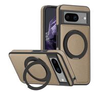 Custodia magnetica in pelle per Google Pixel 8, [compatibile con MagSafe], girevole a 360°, regolabile, con cavalletto, antiurto, protettiva (oro deserto)