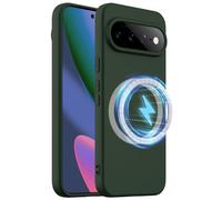 Custodia Magnetica in Silicone per Google Pixel 11a, Cover Antiurto con Anello Magnetico Integrato, Custodia Protettiva Soft Touch, Compatibile con Ricarica Wireless (Verde scuro)