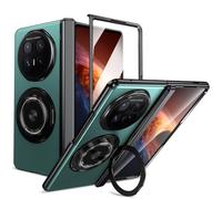 Custodia magnetica per Honor Magic V6 5G, con funzione di supporto ad anello a 360° | Cerniera completa, forte anello magnetico, vetro protettivo, protezione lenti, protezione a 360 gradi