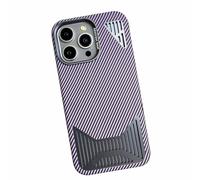 Custodia magnetica per iPhone 15 Pro Max/15 Pro/15 Plus/15, custodia per il telefono cellulare di calore in fibra di carbonio ultra sottile con protezione dell'obiettivo (colore: viola chiaro,
