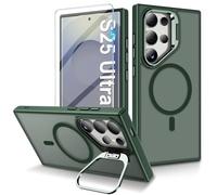 Custodia magnetica per Samsung Galaxy S25 Ultra con anello magnetico, custodia per Galaxy S25 Ultra con supporto ad anello per obiettivo, custodia antiurto per Samsung S25 Ultra con pellicola