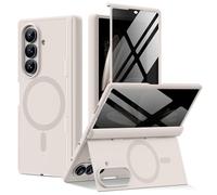 Custodia magnetica per Samsung Galaxy Z Fold 7 con pellicola protettiva per lo schermo privacy, silicone liquido, cavalletto integrato e protezione completa della cerniera, compatibile con Magsafe