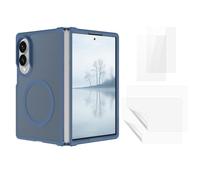 Custodia magnetica per Samsung Galaxy Z Fold8, con set di vetro, blu | 2 vetri protettivi esterni, 2 pellicole in idrogel interno, telaio in TPU, piastra posteriore da 2,0 mm, sensazione SkinFeel
