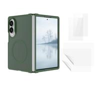 Custodia magnetica per Samsung Galaxy Z Fold8, con set di vetro, verde | 2 vetri protettivi esterni, 2 pellicole in idrogel interno, telaio in TPU, piastra posteriore da 2,0 mm, sensazione SkinFeel
