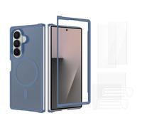 Custodia magnetica per Samsung Galaxy Z Fold8 Ultra, in vetro, blu | 2 vetri protettivi esterni, 2 pellicole in idrogel interno, telaio in TPU, piastra posteriore da 2,0 mm, sensazione SkinFeel