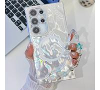 Custodia magnetica per Samsung S25 Ultra con cordino per mano e onde d'acqua per Samsung A55 A56 A54 A35 A36 S24 Ultra S24 FE S23, A3, per Samsung S23 Ultra