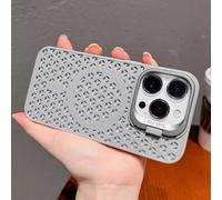 Custodia magnetica per telefono con supporto per obiettivo in metallo per iPhone 15 14 13 12 11 Pro Max 15 14 Plus Cover per dissipazione del calore con ricarica wireless, grigio titanio, per iPhone