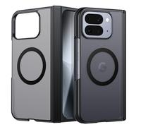 Custodia magnetica trasparente per Google Pixel 10 Pro Fold: compatibile con MagSafe/Pixelsnap, protezione per cerniere in TPU resistente agli urti, vetro HD, opaca per Pixel 10 Pro Fold 2025, nero