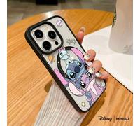 Custodia magnetica trasparente per telefono con stampa della lettera Stitch di Disney MINISO, guscio protettivo per iPhone 17/17 Pro/17 Pro Max/17 Air/16/15/14/13/12/11/X, Custodia per iPhone 17 Pro M