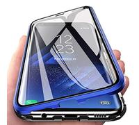 Custodia Magnetico per Xiaomi Mi Note 10 Lite,Cover 360 Gradi Full Body Trasparente Vetro Temperato+Alluminio Metal Bumper con Adsorbimento Magnetico Copertura Case per Xiaomi Mi Note 10 Lite