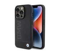 Custodia MagSafe BMW in pelle con timbro a caldo, nera - iPhone 15 Pro