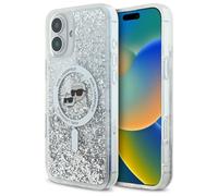 Custodia MagSafe con glitter liquido Karl Lagerfeld per iPhone 16 Plus