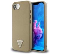 Custodia MagSafe Guess Grained Triangle per iPhone 16e marrone - Nouvo