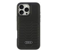 Audi AU-TPUPCMIP16PM-GT/D3-BK - Custodia in similpelle per iPhone 16 Pro Max 6.9", colore: Nero