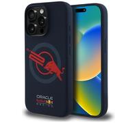 Custodia MagSafe in silicone Red Bull HC per iPhone 15 Pro, colore blu navy.