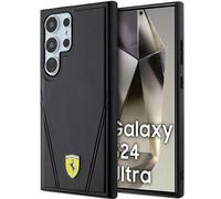 Custodia MagSafe nera con logo Ferrari Hot Stamp V Lines per Samsung Galaxy S24