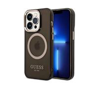 Custodia MagSafe nera traslucida Guess Gold Outline - iPhone 14 Pro Max