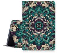 Custodia mandala retrò per iPad 9a/8a/7a generazione 10,2" 2021/2020/2019, custodia pieghevole in pelle PU antiurto con funzione di accensione/spegnimento automatico per iPad da 10,2 pollici