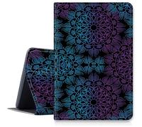 Custodia mandala viola blu per iPad di 9a/8a/7a generazione 10,2" 2021/2020/2019, custodia pieghevole in pelle PU antiurto con funzione di accensione/spegnimento automatico per iPad da 10,2 pollici