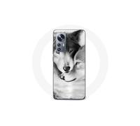 Custodia - MANIACASE - Xiaomi 12 5G - Nero e bianco - Motivo lupo e lupa - Morbida