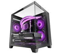 Custodia Mars Gaming Mc-3cm Microatx Vista 3D Triplo vetro temperato Doppia fotocamera laterale Nera