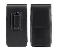 kwmobile Custodia Marsupio con Clip per Cintura - Astuccio Smartphone 17,2 x 8 cm - Borsa Pelle Sintetica Con Gancio Cinta - Similpelle nero