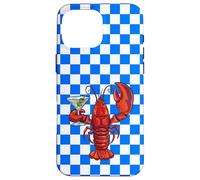 Custodia Martini Lobster a quadretti per cocktail retrò a Custodia per iPhone 16 Pro Max