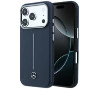 CG MOBILE Mercedes-Benz - Custodia in pelle per iPhone 17 Pro Max, compatibile con MagSafe, blu