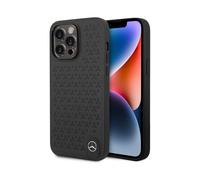 Custodia Mercedes MEHCP14X8REMPK in pelle con motivo a stelle nero - iPhone 14 Pro Max