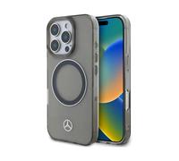 CG MOBILE Mercedes-Benz HC - Custodia per iPhone 16 Pro Max, resistente, antiurto, compatibile con Magsafe, PC/TPU con anello argentato trasparente, nero