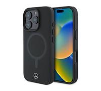 Custodia Mercedes MEHMP16X23RCMK in pelle liscia MagSafe nera - iPhone 16 Pro Max