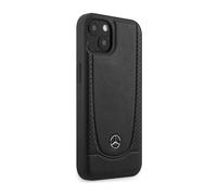 Custodia Mercedes per iPhone 14 Plus, nera - Custodia rigida in pelle Urban Line MEHCP14MARMBK