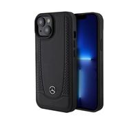 Custodia Mercedes per iPhone 15, nera - Linea Urban in pelle