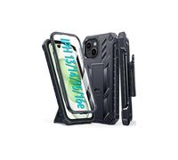 Custodia militare antiurto compatibile con iPhone 15, 14, 13 e 16e - Cover Rugged5G con supporto e clip da cintura, 6,1" nera