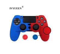 Custodia mimetica antiscivolo in silicone blu e rosso per controller Sony Dualshock 4 PS4 Pro Slim