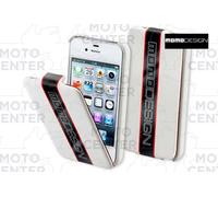 CUSTODIA MOMO DESIGN FLAP CASE RACING BIANCA IPHONE 4/4S CELLULAR LINE