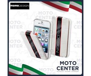CUSTODIA MOMO DESIGN FLAP CASE RACING BIANCA IPHONE 4/4S CELLULAR LINE