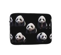 Custodia morbida antiurto per computer portatile, con stampa di molti panda sorridenti, adatta per tutti i giorni in ufficio, lavoro e pendolarismo, 33 cm
